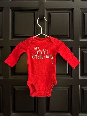 Infant newborn Carters ‘my first Christmas’ red onesie